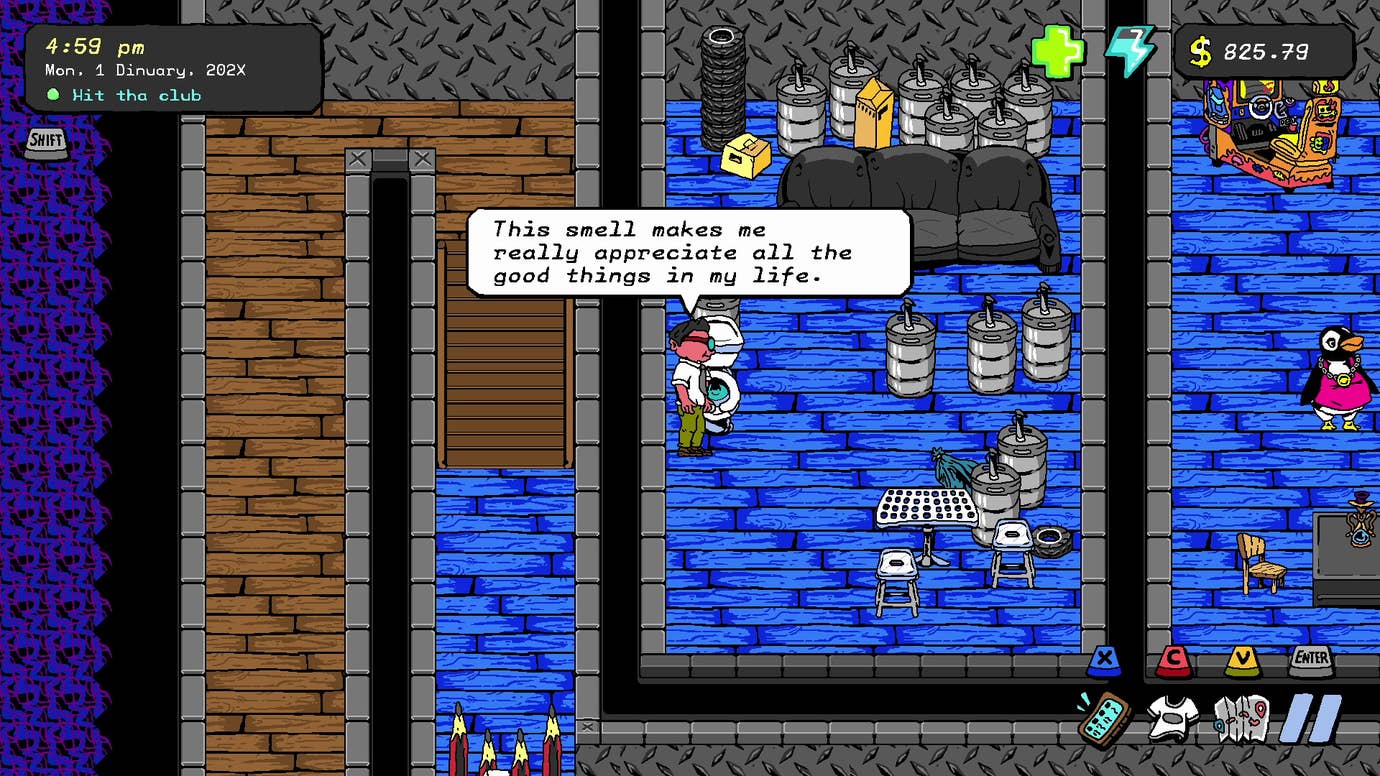 Exploring a smelly club in Dryft City Kyngs.